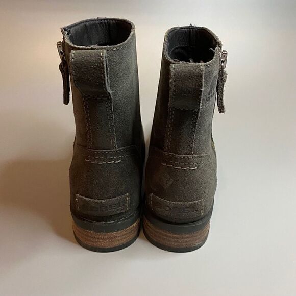 Sorel Emelie Zip Ankle Boot Quarry Grey Brown 6 - Picture 4 of 5